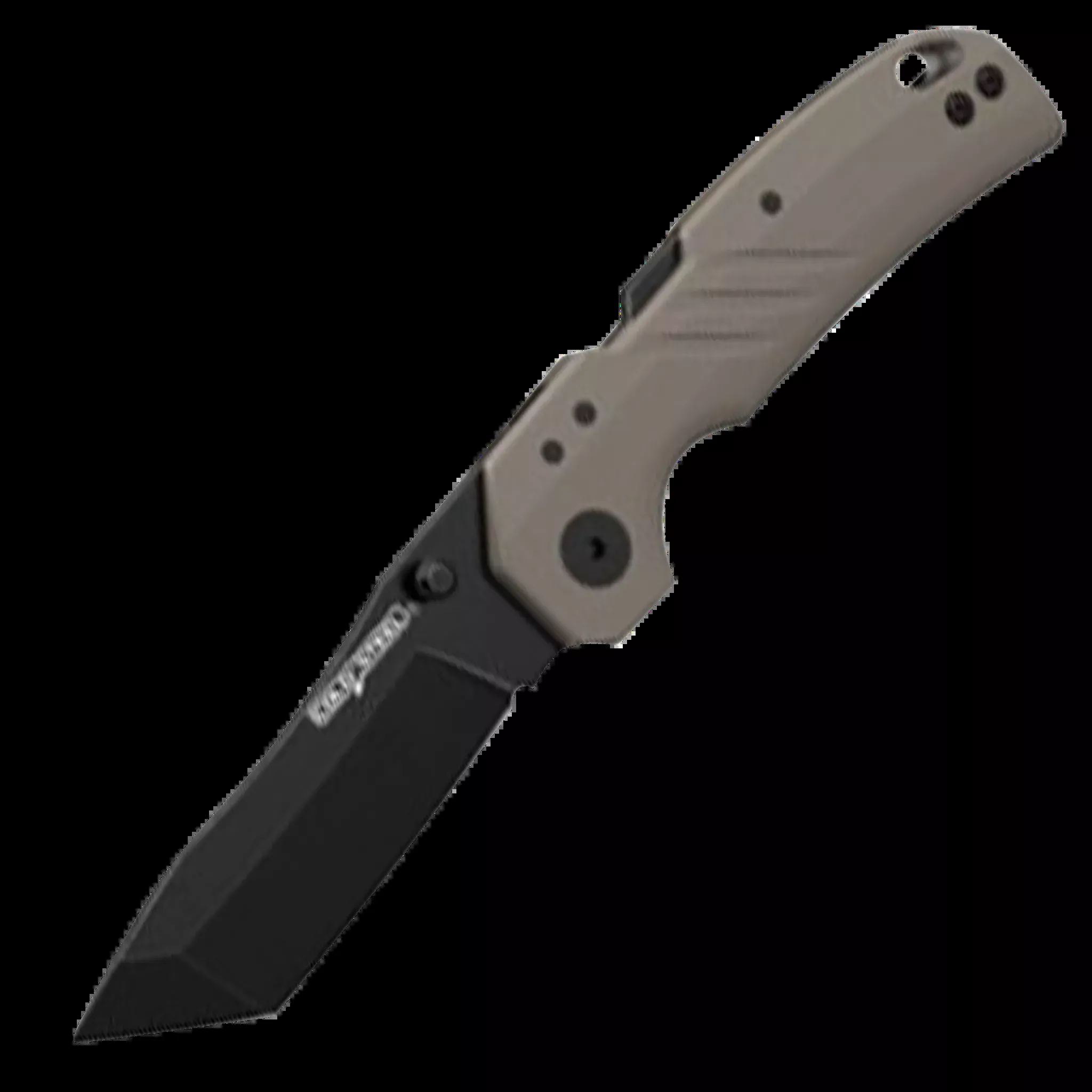 Engage 3" Folding Tanto Plain Knife - Black FDE