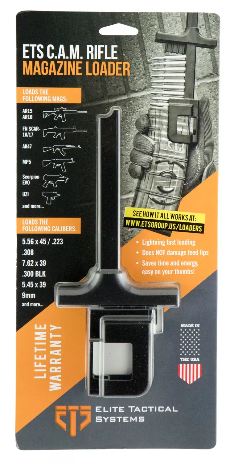 ETS Group C.A.M Mag Loader Universal Style with Black Finish for Multi-Caliber AR-Platform
