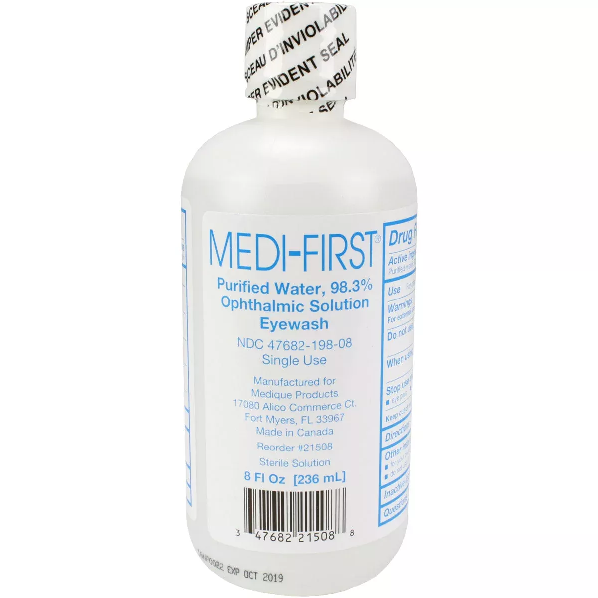 Eye Wash – Plastic Bottle – One Time Use – 8 oz