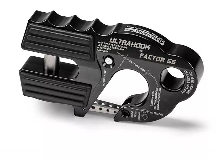 Factor 55 Ultra Hook Winch Hook with Shackle Mount, Black• 00250-04