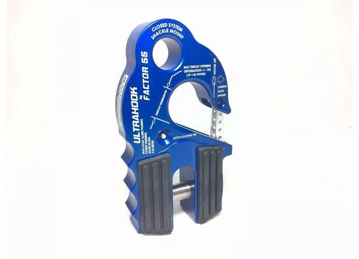Factor 55 UltraHook Winch Hook with Shackle Mount, Blue• 00250-02