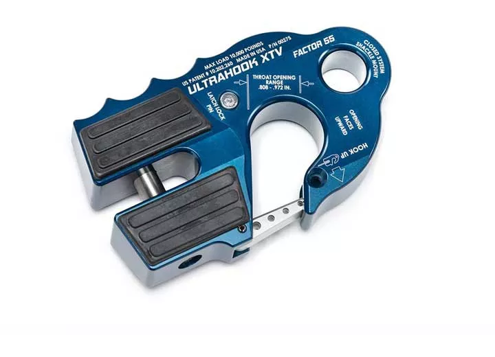 Factor 55 Ultrahook XTV Winch Hook with Shackle Mount, Blue• 00275-02