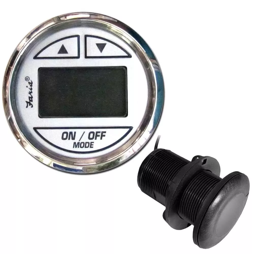 Faria Chesapeake White SS 2″ Depth Sounder w/Thru-Hull Transducer [13894]