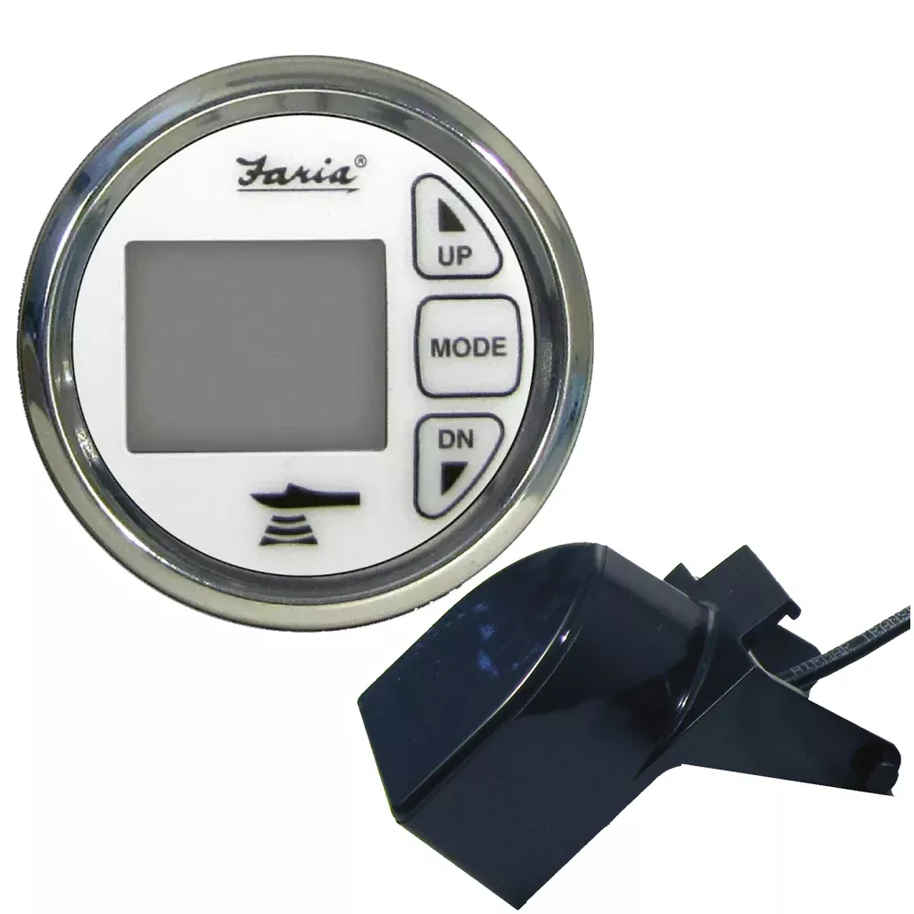 Faria Chesapeake White SS 2″ Dual DepthTemp Sounder w/Transom Mount Transducer [13852]
