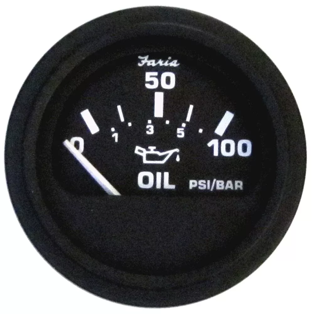 Faria Euro Black 2″ Oil Pressure Gauge (100 PSI)