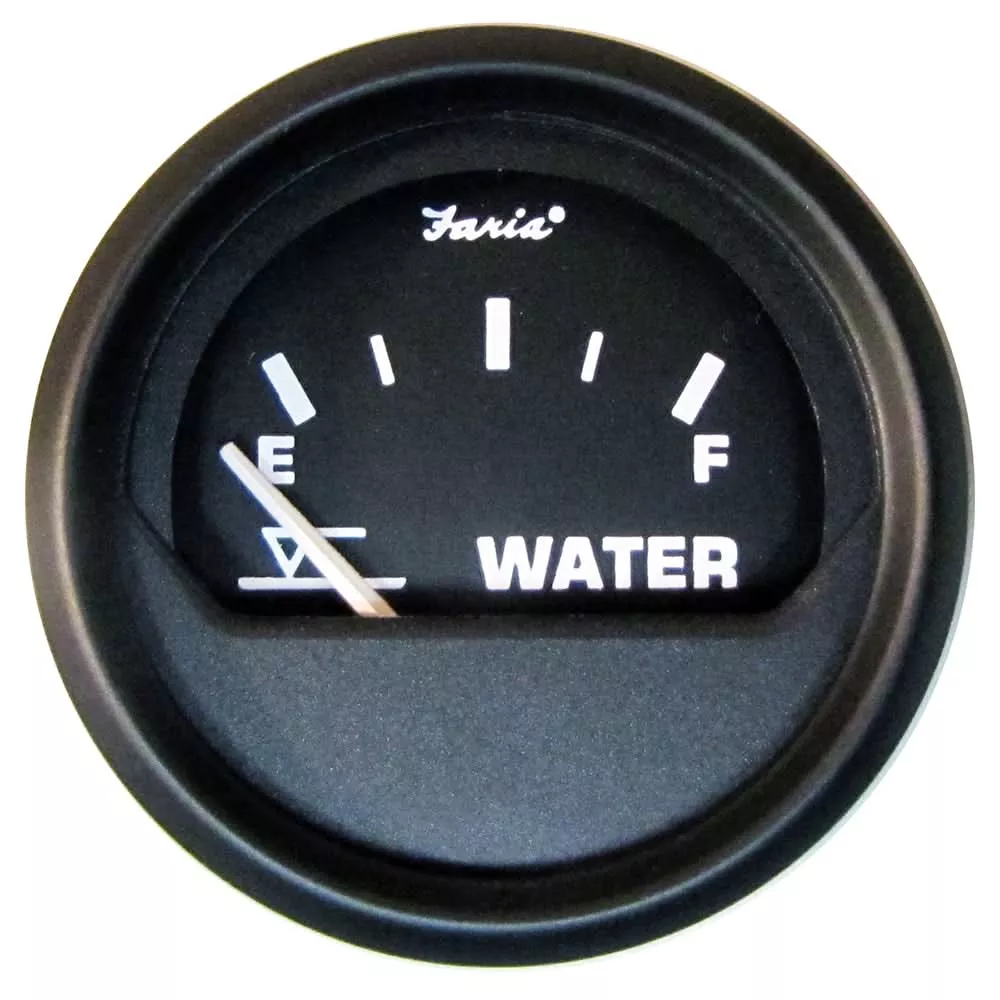 Faria Euro Black 2″ Tank Level Gauge – Potable Water [12830]