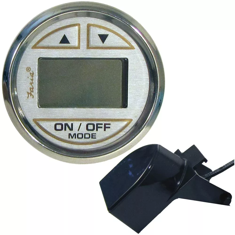 Faria Kronos 2″ Depth Sounder w/Transom Mount Transducer