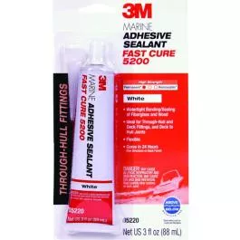 Fast Cure Marine Adhesive Sealant, Fast Cure, White, 3 Ounce