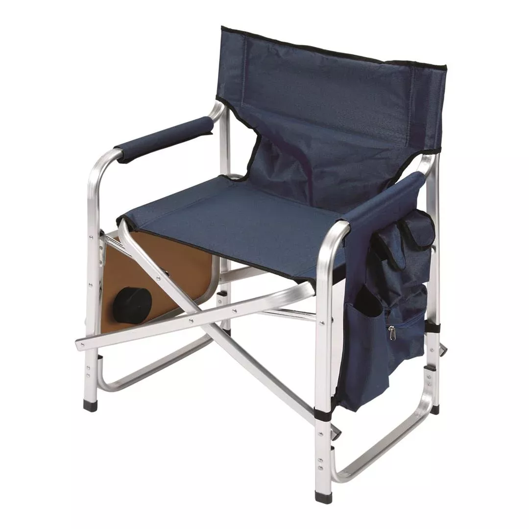 Faulkner Director Chair with Folding Tray and Cup Holder, Blue• 48872