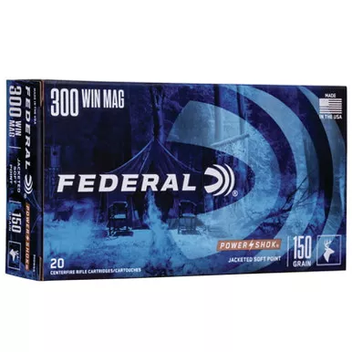 Federal 300WGS PowerShok 300WM 150 GR JSP 20 Rounds