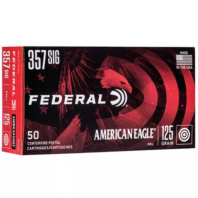 Federal AE357S2 American Eagle 357 Sig 125 GR FMJ 50 Rounds