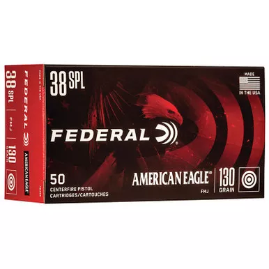 Federal AE38K American Eagle 38 Special 130 GR FMJ 50 Rounds