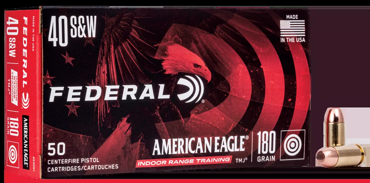 Federal American Eagle Indoor Range Training (IRT) 40 S&W 180gr FMJ 50rd Box