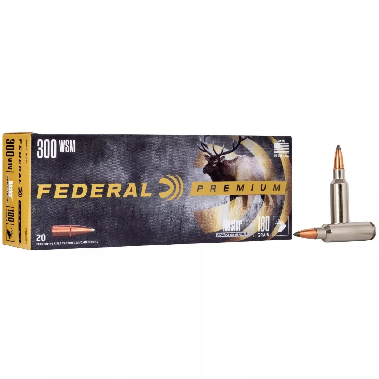 Federal Premium 300 WSM 180 gr Nosler Partition Ammo – 20/Box
