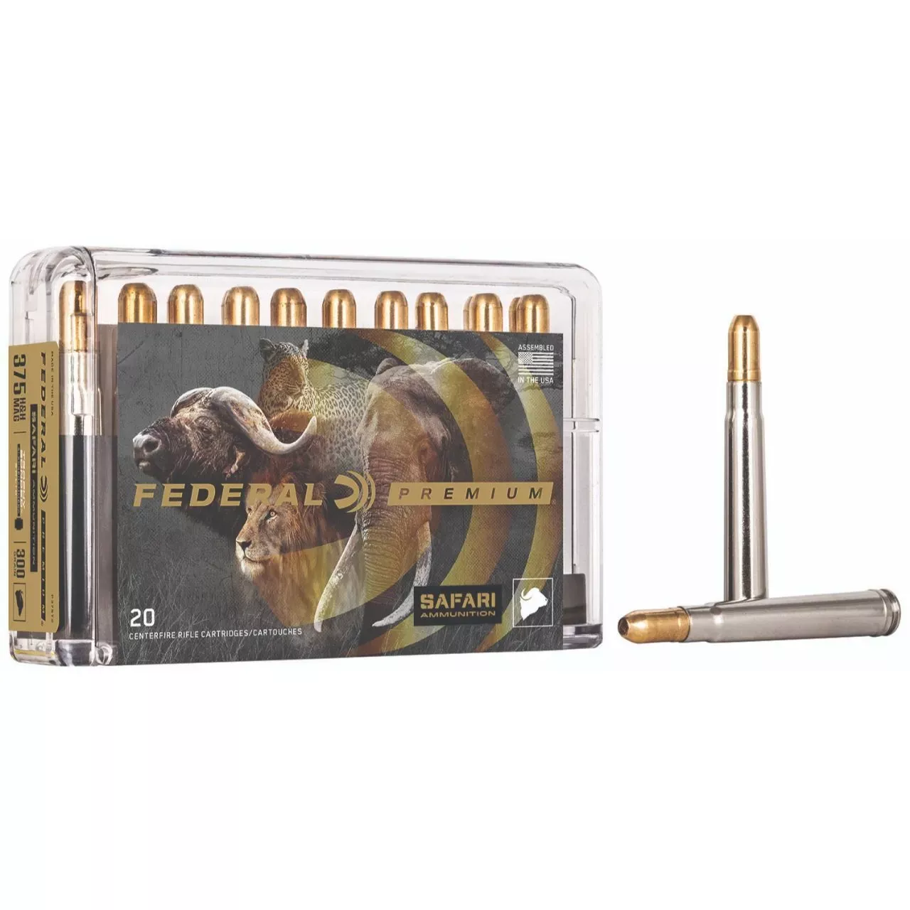 Federal Premium 375 H&H Mag 300 gr Trophy Bonded Sledgehammer Solid Ammo - 20/Box