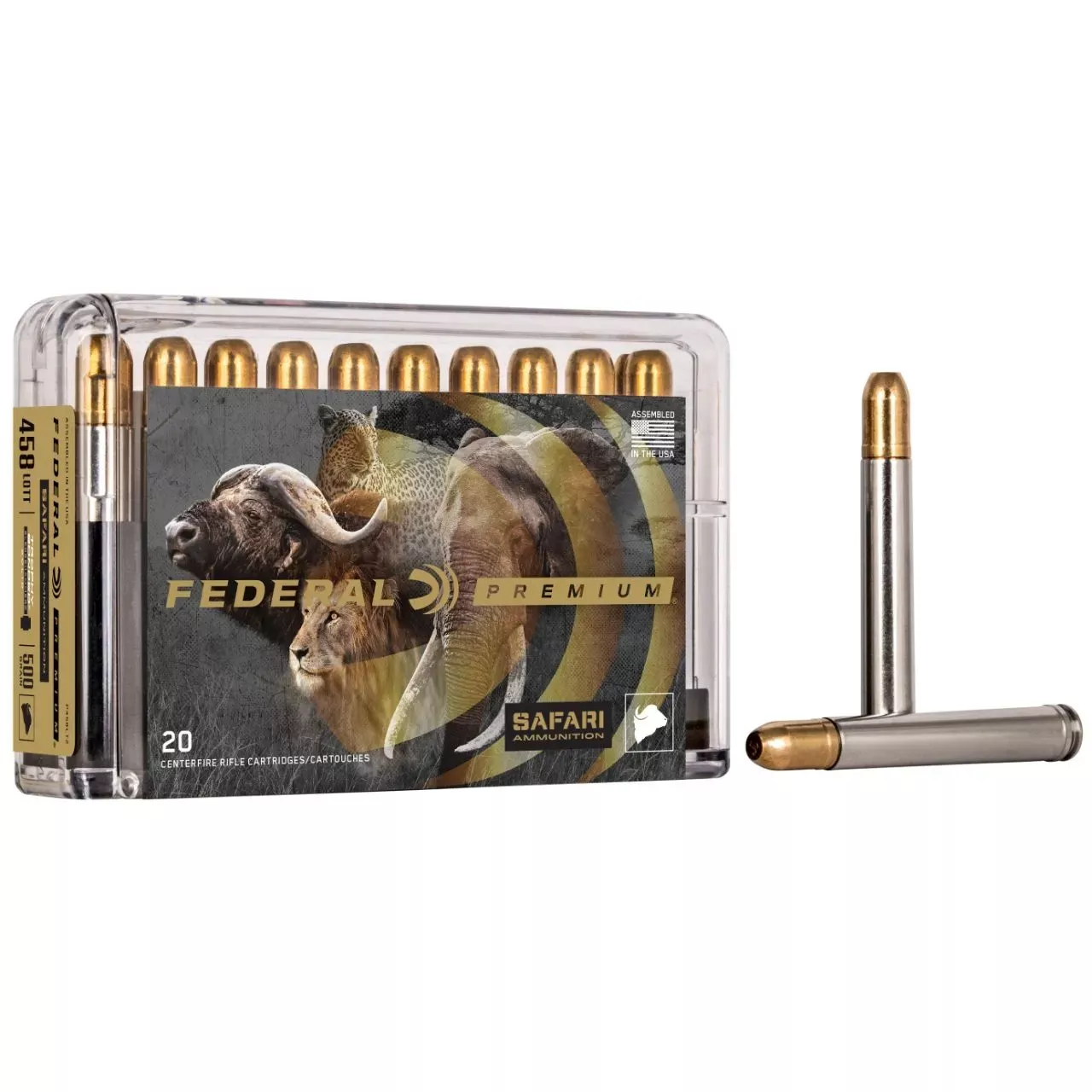 Federal Premium 458 Win Mag 500 gr Trophy Bonded Sledgehammer Solid Ammo - 20/Box