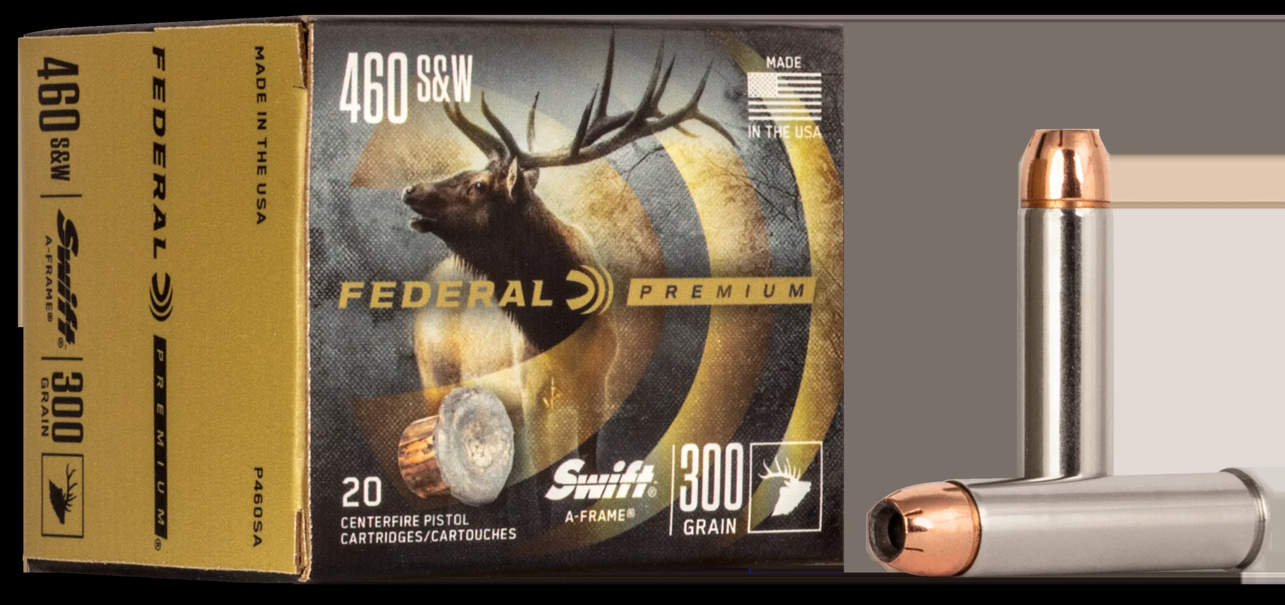 Federal Premium 460 S&W Mag 300gr Swift A-Frame 20rd Bx/ 10 Cs