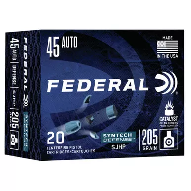 Federal S45SJT1 Syntech Defense 45ACP 205 GR SJHP 20 Rounds