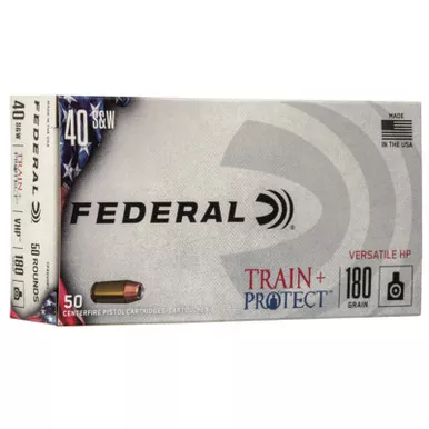 Federal TP40VHP1 Train + Protect 40 S&W 180 GR VHP 50 Rounds