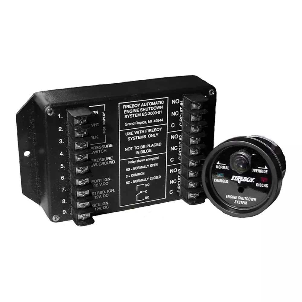 Fireboy-Xintex Engine Shutdown – 5 Circuit w/20A Relays – Round Display [ES-5000-01]