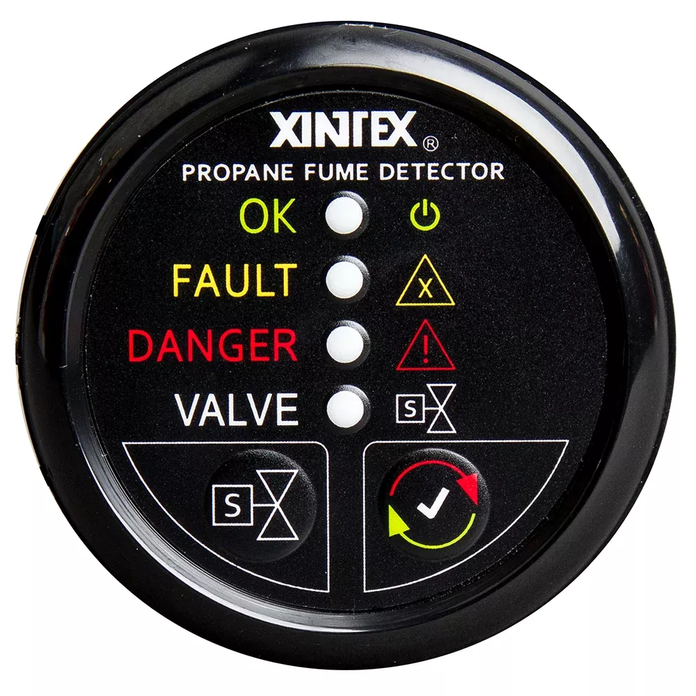 Fireboy-Xintex Propane Fume Detector w/Automatic Shut-OffPlastic Sensor – No Solenoid Valve – Black Bezel Display [P-1BNV-R]