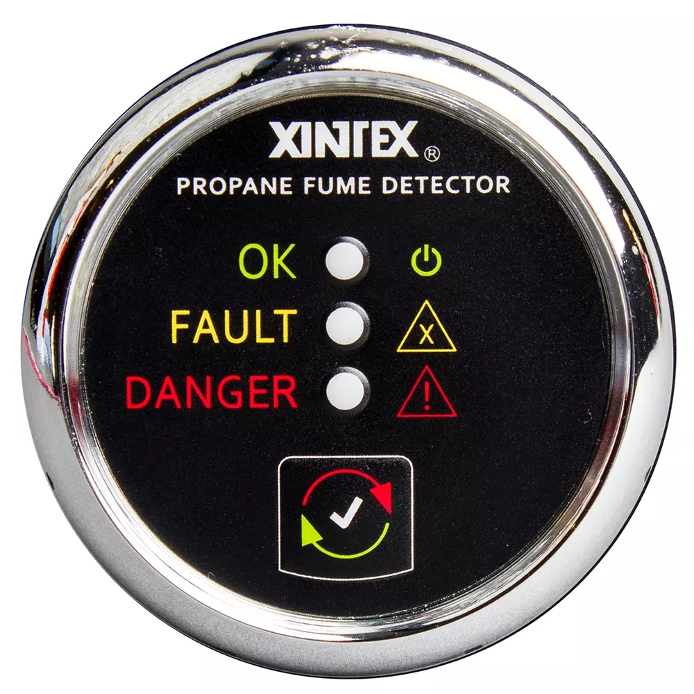 Fireboy-Xintex Propane Fume Detector w/Plastic Sensor – No Solenoid Valve – Chrome Bezel Displa [P-1C-R]