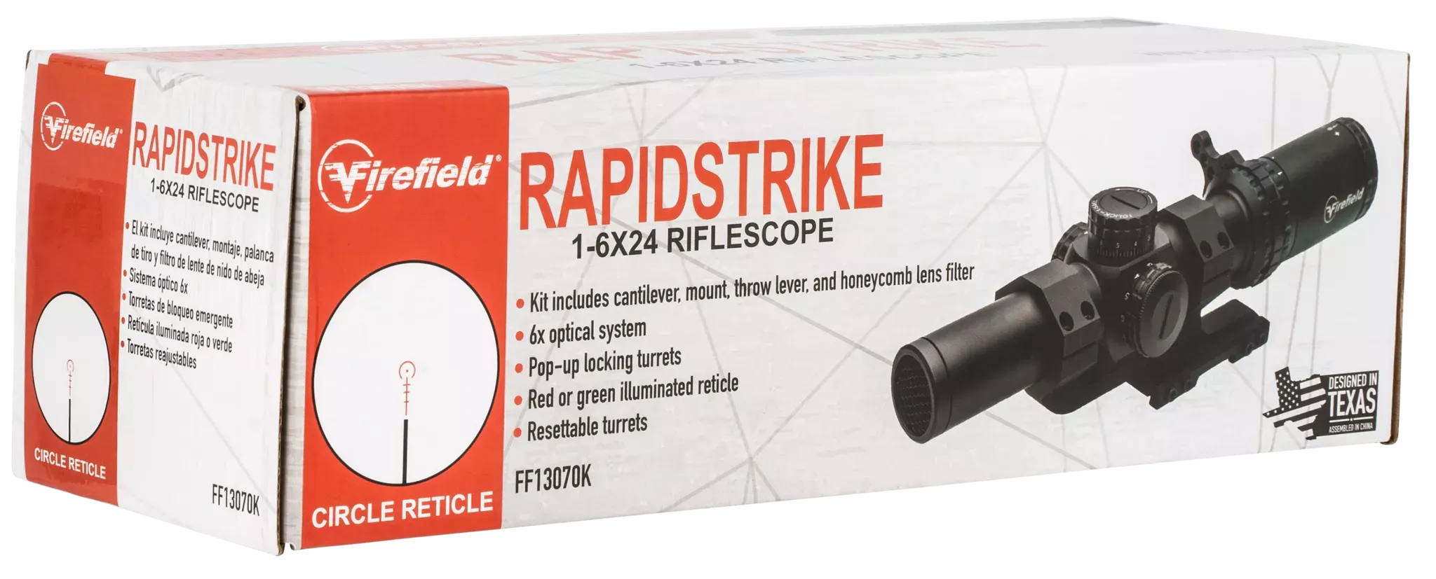Firefield RapidStrike Riflescope – 1-6x 24mm Circle Dot Reticle