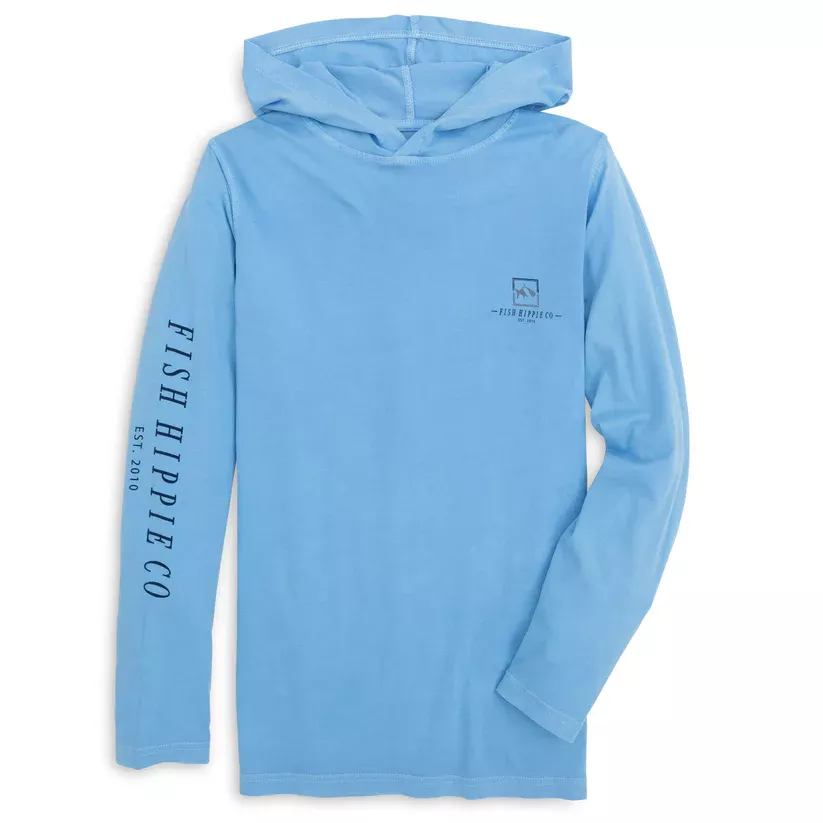 Fish Hippie Youth Wingman Jersey Hoodie – Azure #YHT2324