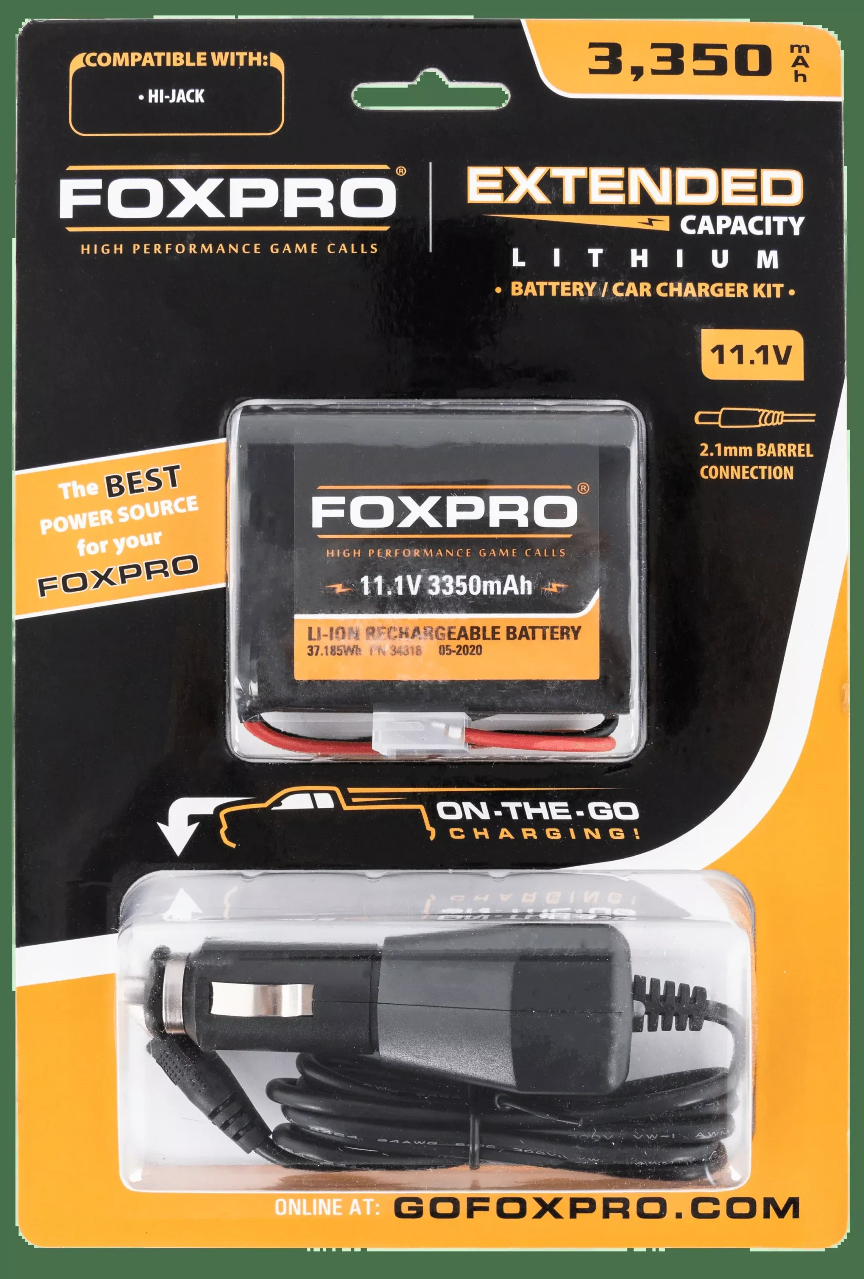 Foxpro Extended Capacity Battery & Car Charger, FoxproExtbattchgrake Ext Cap Battery And Charger