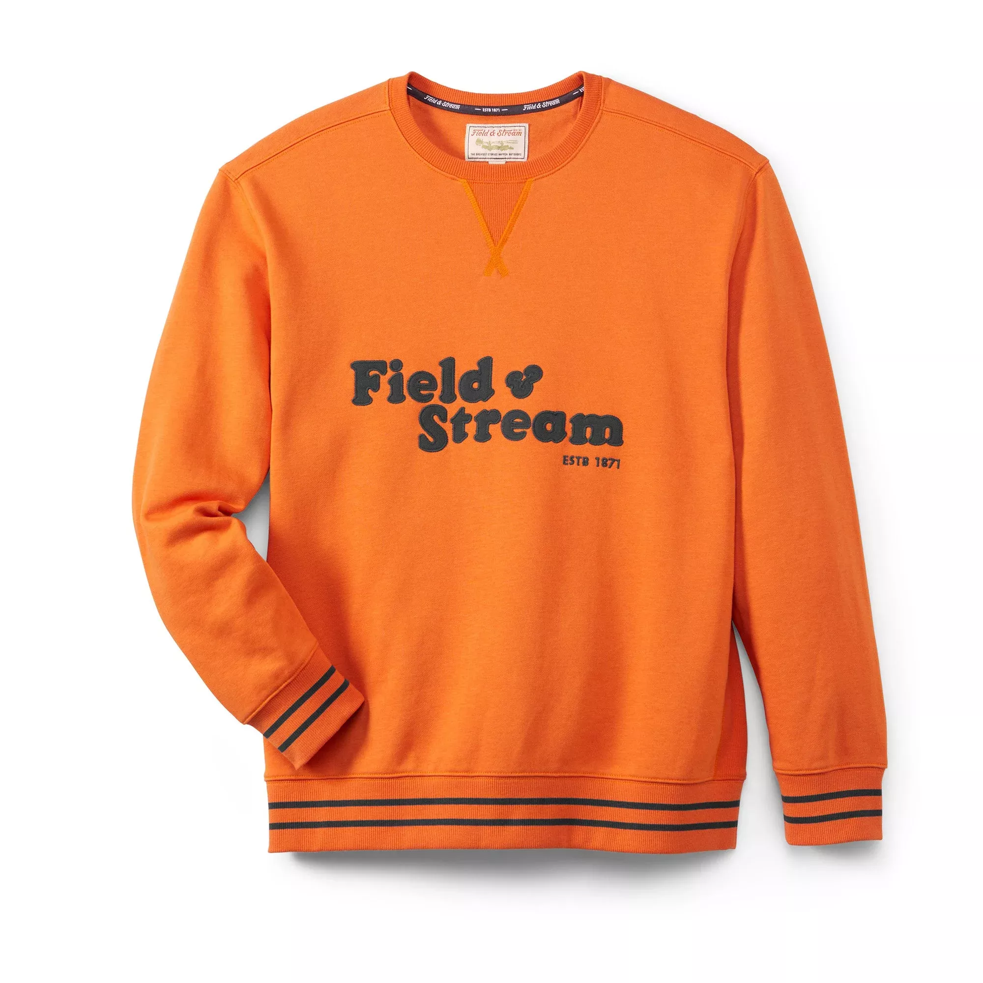 French Terry Applique Crew Orange