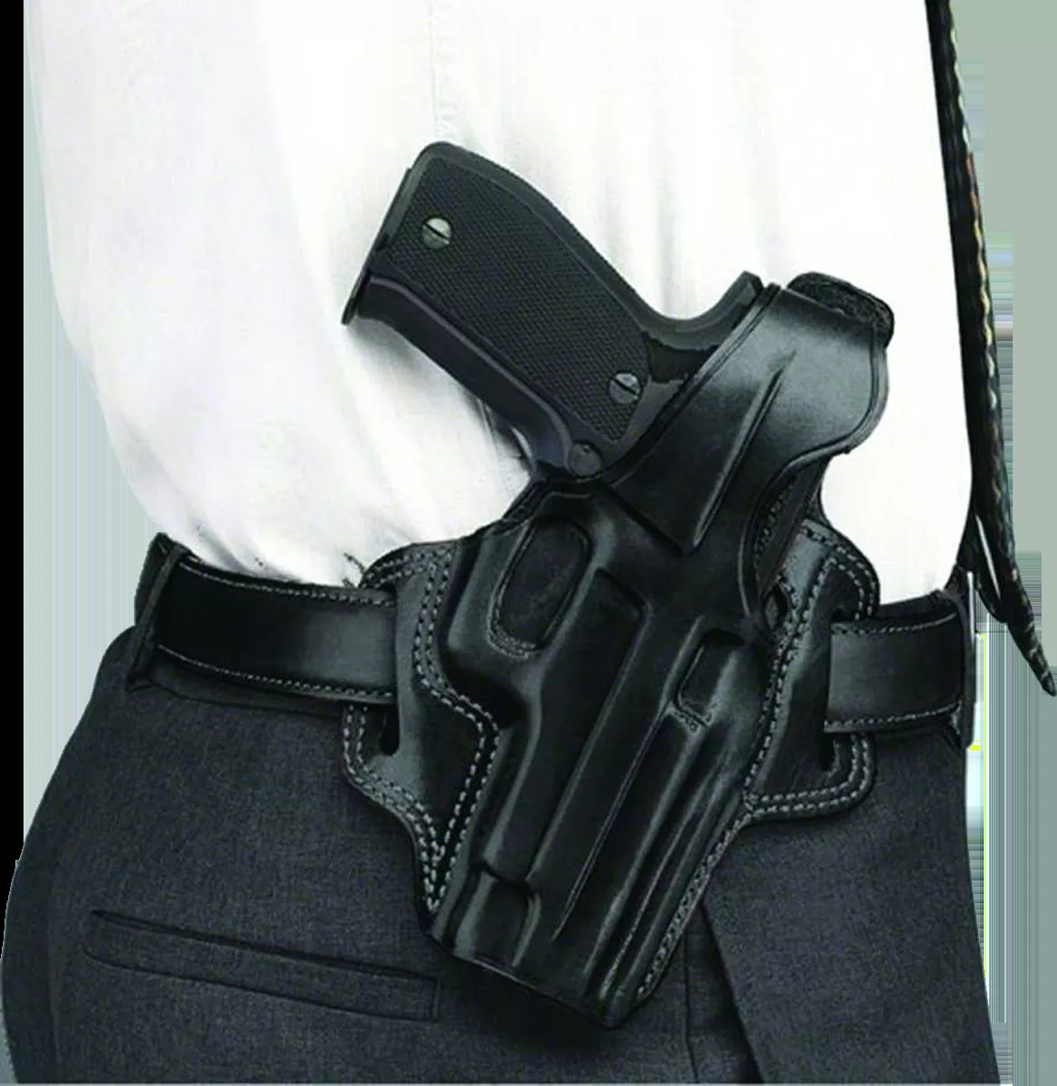 Galco Fletch High RideBlack Leather Belt S&W L Frame RH