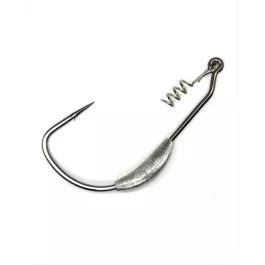 Gamakatsu EWG Spring-Lock Weighted Worm Hook – Black – 3/0 – 4 Pack
