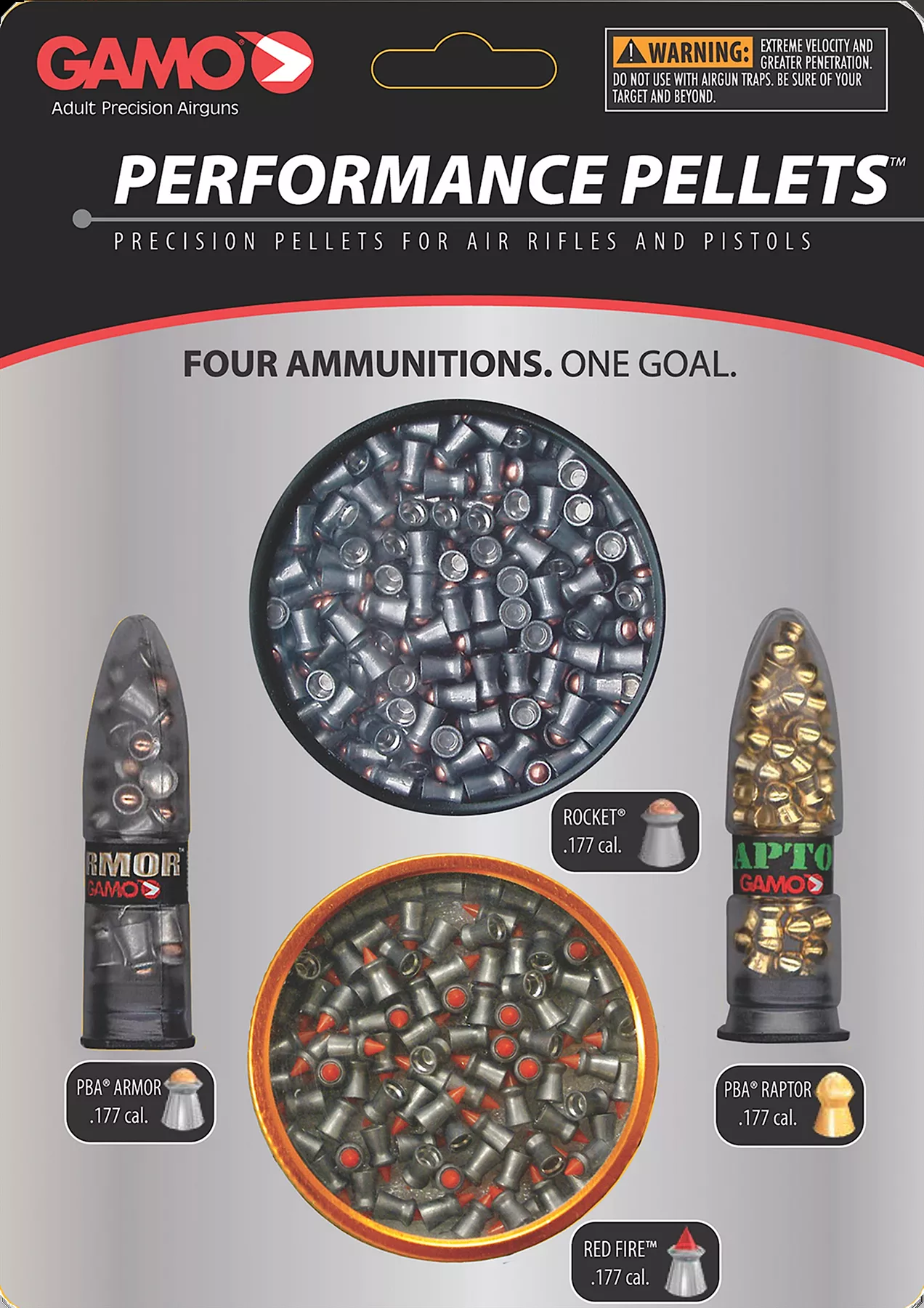 Gamo 632092854 High Performance Combo .177 Pellet Lead 400 Per Pack
