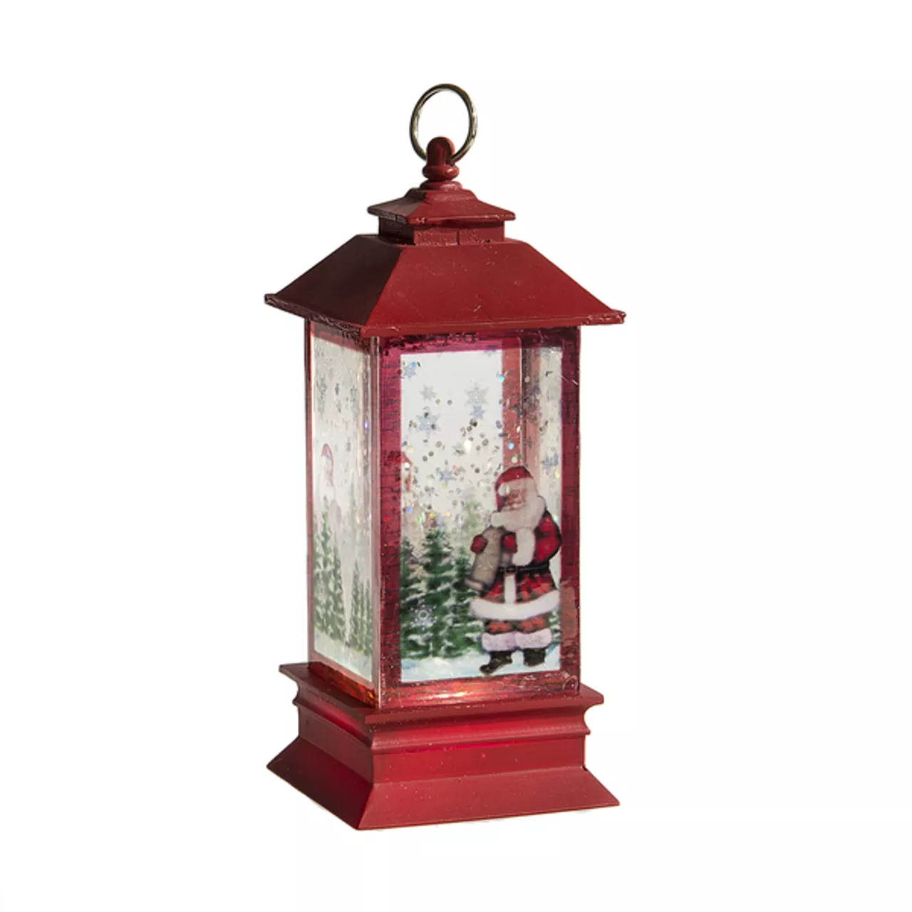 Ganz Lighted LED Santa Lantern with Mini Shimmer #127883