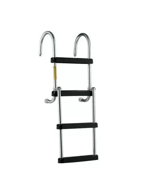 Garelick 43″ Stainless Steel 4-Step Folding Pontoon Hook Ladder with Deck Mounting Cups• 12350-21