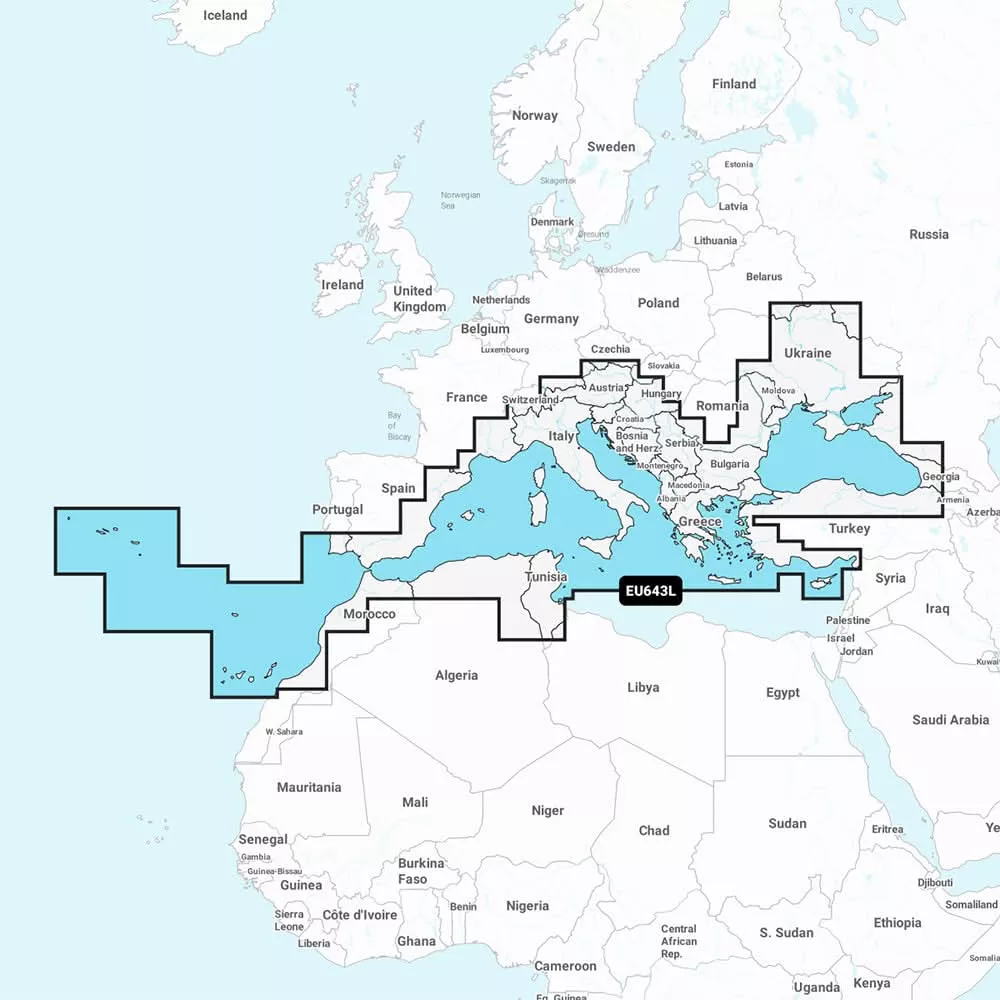 Garmin Navionics+ NSEU643L – Mediterranean & Black Sea – Marine Chart – 010-C1272-20
