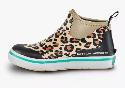 Gator Waders Women’s Camp Boots – Leopard/Aqua #CAM3001W