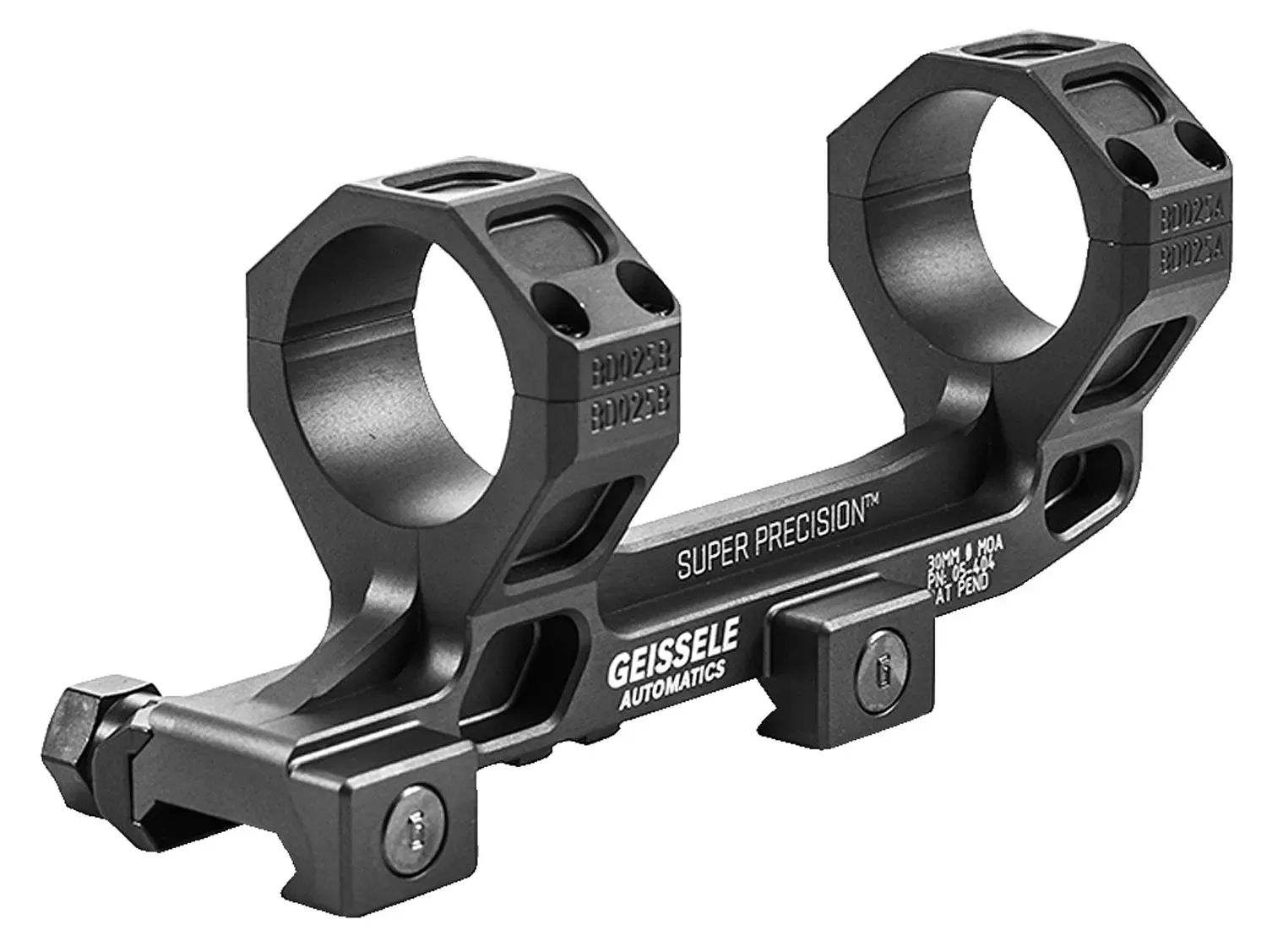 Geissele AutomaticsSuper Precision Scope Mount/Ring Combo Black Anodized AR-15/M4 Standard 30mm Tube Picatinny Rail Aluminum AR-Platform