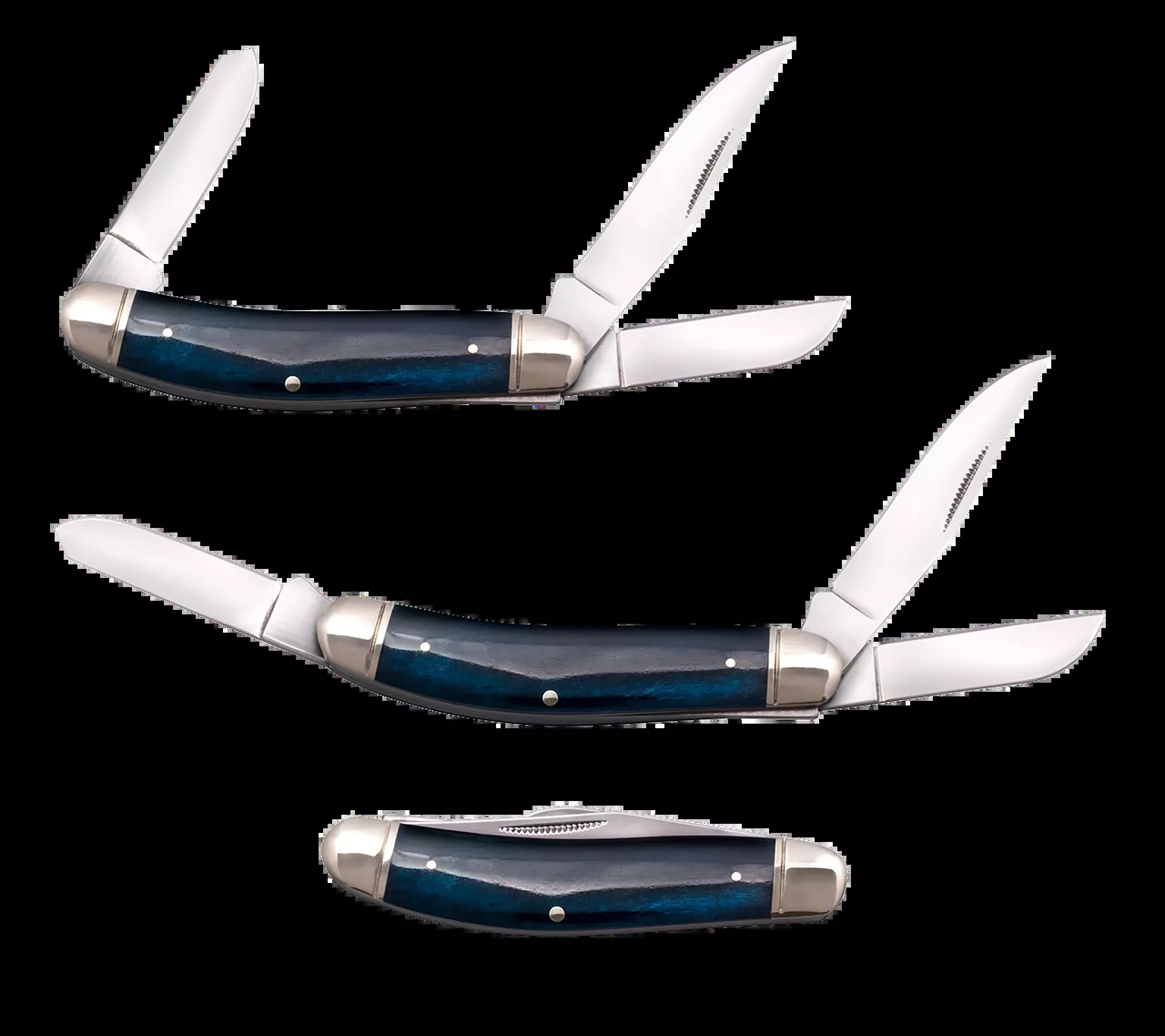 Gentleman’s Stockman 2″/2.10″/2.50″ 3 Blade Folding Knife – Blue