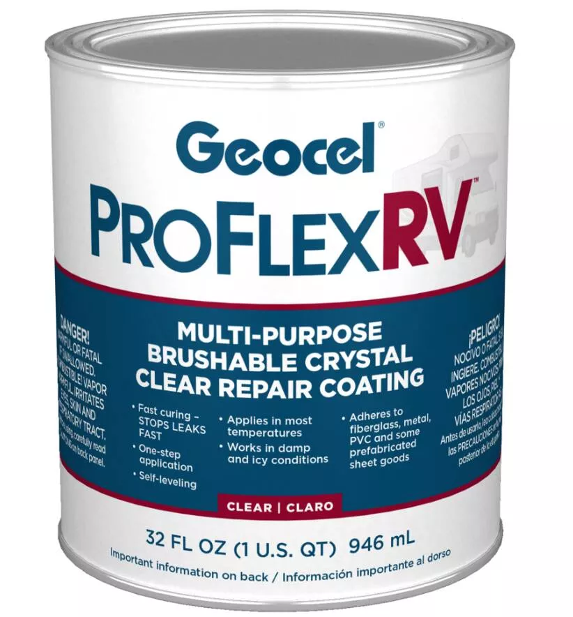 Geocel Pro Flex RV Multi-Purpose Brushable Repair Coating, 1 Quart – Clear• GC23200