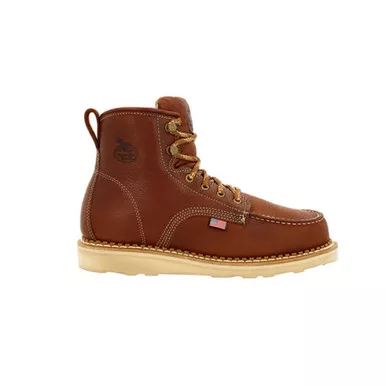 GEORGIA BOOT 6in Wedge Moc Toe Brown Work Boot (GB00358)