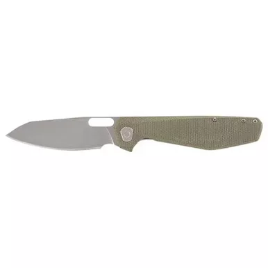 Gerber Slimsada Folding Knife 3.47″ D2 Drop Point Plain Edge Blade, Olive Linene Micarta Handle