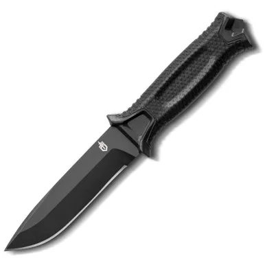 Gerber Strongarm Black/Black Brown Fixed Blade Knife Pain Edge Drop Point Black Molle Sheath