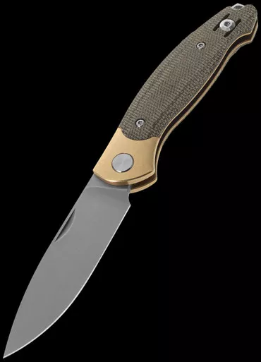 GiantMouse Ace Farley V2 Micarta & Brass Folding Knife