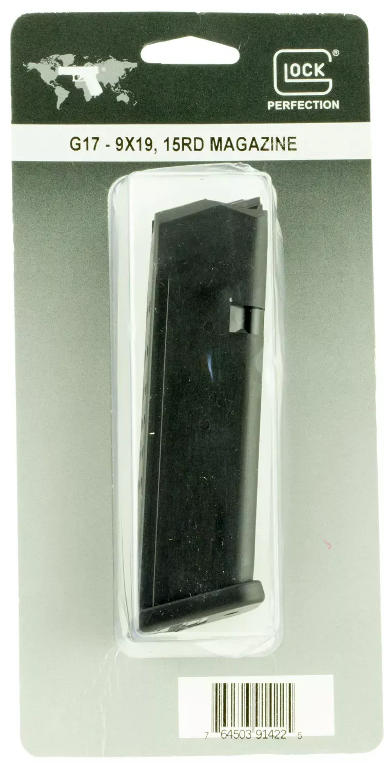 Glock 9mm Luger Magazine for Glock 17 15 Rounds Black MF17015B