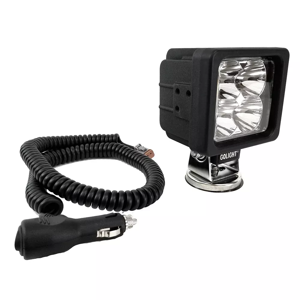 Golight GXL LED Work Light Series Portable Spot Light Magnetic Mount w/No Remote – 12V – Black