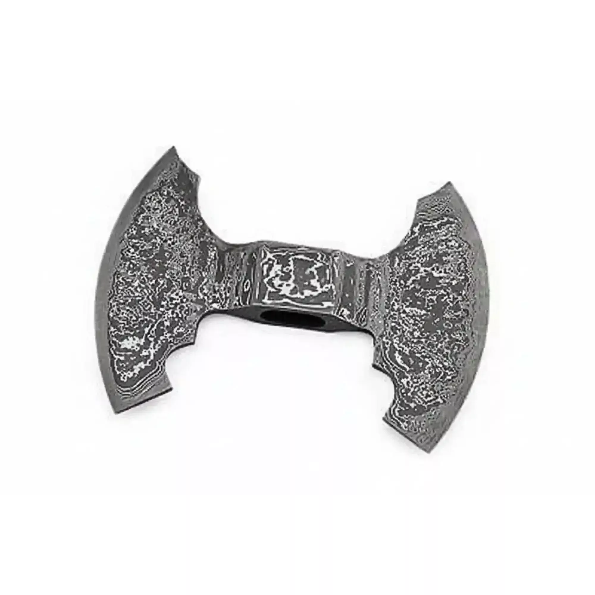 Gravemoor Damascus Double Axe 8″ Handmade Viking Style Twin Edge Head