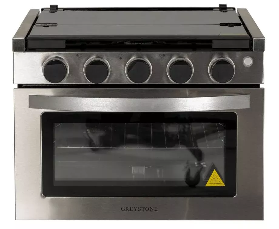 Greystone Gas RV Range – 12V, 17″ Stainless Steel• CF-RV17