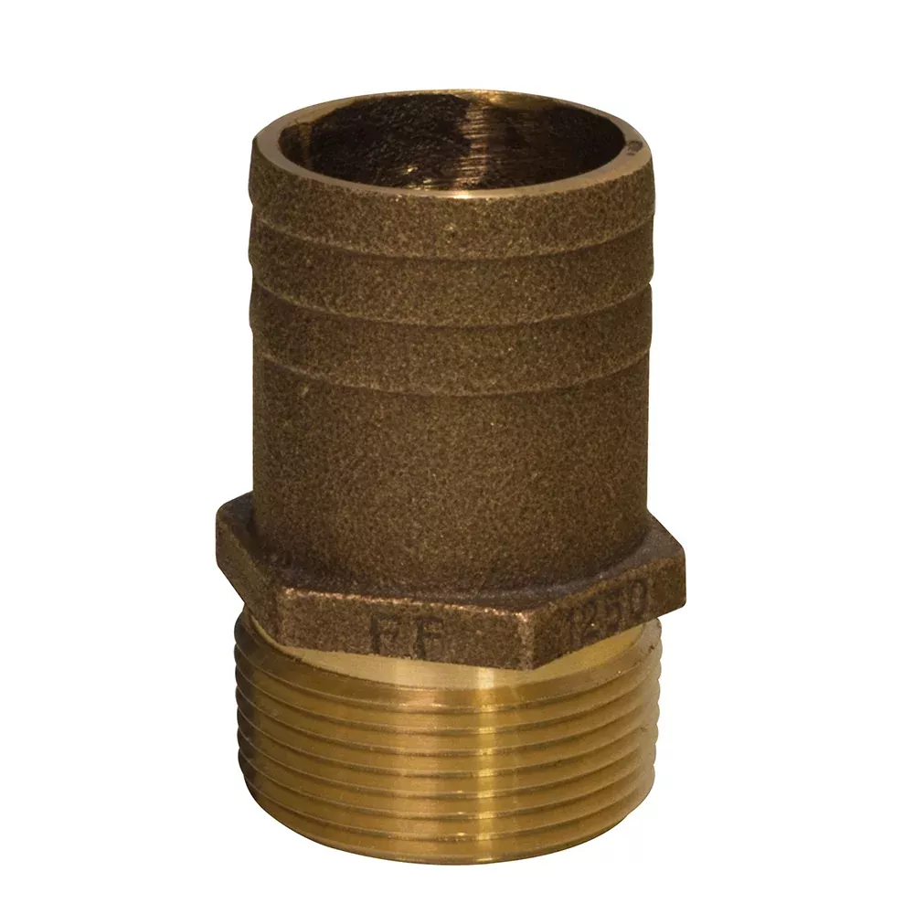 GROCO 1/2″ NPT x 3/4″ Bronze Full Flow Pipe to Hose Straight Fitting [FF-500]