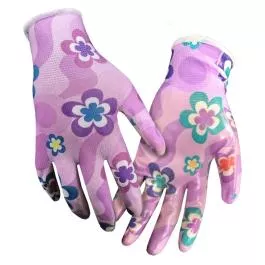 Hand Armor Gloves Floral Nitrile Glove - Purple - XL